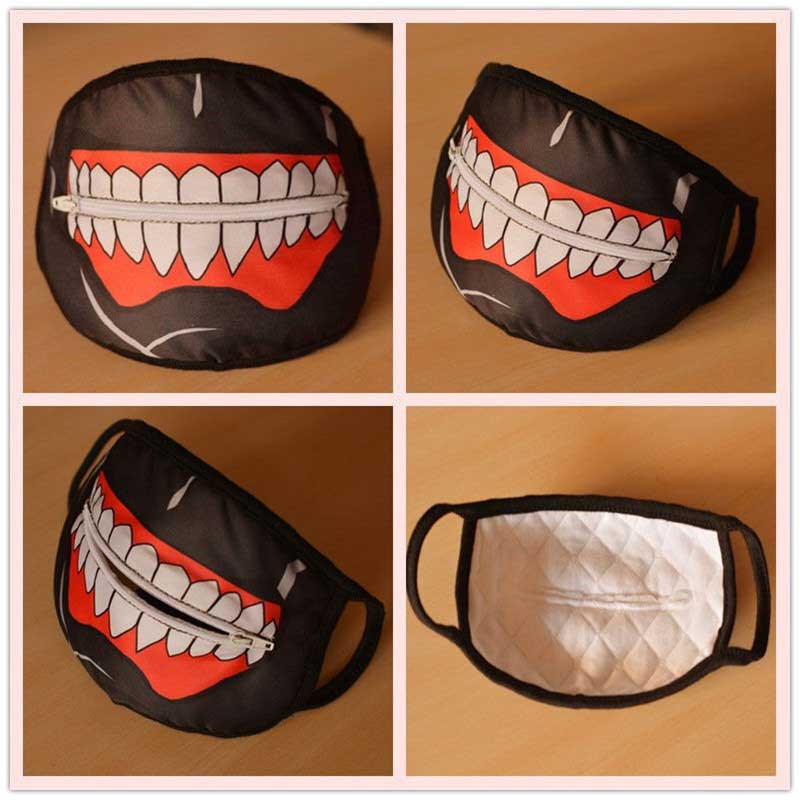 Kaneki Ken Face Mask s cremallera ciclismo anti-polvo anime tokyo ghoul cosplay máscara